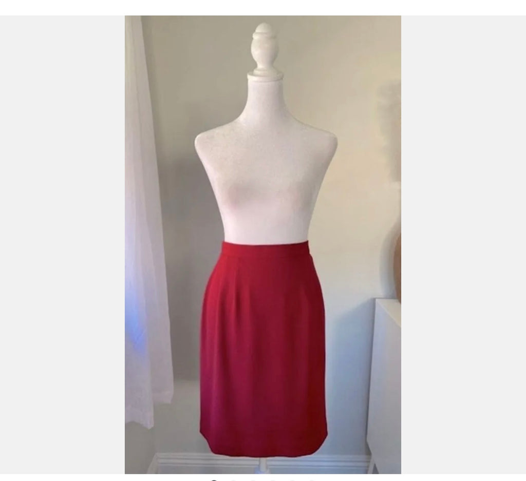 Vintage Talbots Petites Sz 6P 6 P Fabulous Burgundy Red Business / Dressy Skirt