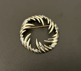 Sarah Coventry Vintage Two Tone Brooch Fire & Ice Silver & Gold Tone Metal