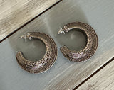 Bold & Beautiful Vintage Statement Pierced Earrings 2" 3/4 Chunky Hoops