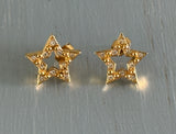 Wish Upon a Rhinestone Star Avon Vintage Pierced Earrings