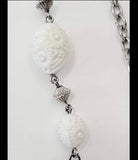 "Summer Flirt" Sarah Coventry Vintage Multi Layer Necklace w White Floral Beads
