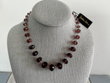 NWT! Cookie Lee Vintage Chain & Crystal Necklace Ombre & Graduated Purple Beads