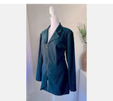 Dawn Joy Sz 11 / 12 SO COOL VINTAGE MICROSUEDE MICROFIBER JACKET BLAZER GREEN