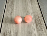 Fantastic Vintage Screw Back On Earrings w Pink Moonglow Plastic Cabochons