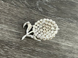 Stunning Vintage Crown Trifari Faux Pearl Cluster Flower Brooch