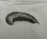 Fabulous Lightweight Feather Vintage Brooch Detailed Silver Tone Metal