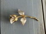 Beautiful Vintage Brooch Silver & Gold Tone Rose Flower