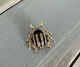 Cute as a Bug! Fantastic Vintage Rhinestone & Enamel Beetle Brooch