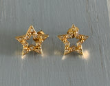 Wish Upon a Rhinestone Star Avon Vintage Pierced Earrings