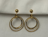 Avon Vintage Clip On Earrings Gold Tone Hoop Dangles Cute!