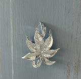 Fabulous Vintage Gerrys Brooch Silver Tone Leaf