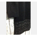 Allison Brittney Sz L Vintage Black Sweater Dress W Metallic Silver Details