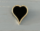 Sarah Coventry Beautiful Vintage Enamel Heart Brooch "Black Magic"