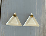 These are Cool!  Retro Enamel Metal Triangle Pierced Earrings