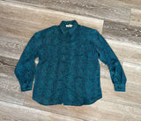 Laura & Jayne Collection Sz 12 Fantastic Vintage Leopard Animal Print Blouse Top