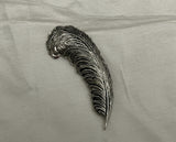 Fabulous Lightweight Feather Vintage Brooch Detailed Silver Tone Metal