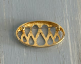 Fantastic Monet Vintage Brooch Shiny Gold Tone Oval