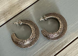 Bold & Beautiful Vintage Statement Pierced Earrings 2" 3/4 Chunky Hoops