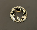 Sarah Coventry Vintage Two Tone Brooch Fire & Ice Silver & Gold Tone Metal