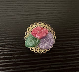 Unique & So Pretty Vintage Brooch Bouquet of Flowers