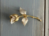 Beautiful Vintage Brooch Silver & Gold Tone Rose Flower