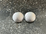 Crown Trifari Beautiful Brushed Silver Tone Vintage Clip On Earrings