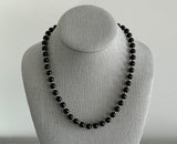 Fantastic Vintage Beaded Necklace w Black & Gold Tone Beads