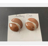 Awesome Vintage Pierced Earrings Silver Tone w Brown Enamel Anthony Eric
