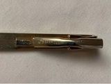 Vintage Sarah Coventry Tie Bar Clip Brushed Gold Tone w Rhinestone Center