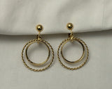 Avon Vintage Clip On Earrings Gold Tone Hoop Dangles Cute!