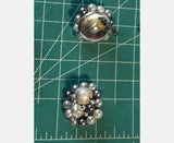 Stunning Vintage Bead Cluster Clip On Earrings Signed Japan