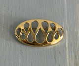 Fantastic Monet Vintage Brooch Shiny Gold Tone Oval