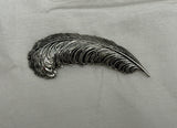 Fabulous Lightweight Feather Vintage Brooch Detailed Silver Tone Metal