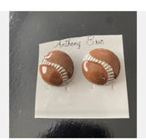 Awesome Vintage Pierced Earrings Silver Tone w Brown Enamel Anthony Eric