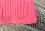Le Tigre Sz M The Classic Pink Vintage V-Neck Argyle Sweater Gray & White Stripe Trim