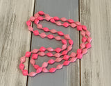 Funtastic Vintage Long Beaded Necklace Plastic Beads in Barbie Pinks