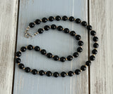 Fantastic Vintage Beaded Necklace w Black & Gold Tone Beads