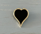 Sarah Coventry Beautiful Vintage Enamel Heart Brooch "Black Magic"