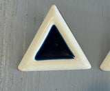 These are Cool!  Retro Enamel Metal Triangle Pierced Earrings