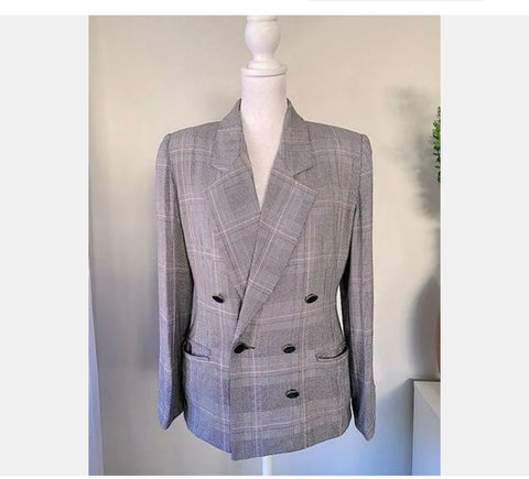 Petite Sophisticate Sz 6P 6 P Adorable Vintage Plaid Blazer / Jacket