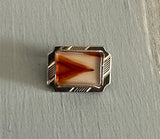 Truly Fantastic Vintage Little Brooch Pin Silver Tone w I Believe Agate Stone