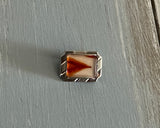 Truly Fantastic Vintage Little Brooch Pin Silver Tone w I Believe Agate Stone