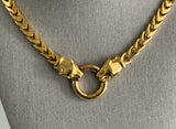 Magnificent Vintage Statement Necklace Chunky Chain Leopard / Panther Heads