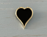 Sarah Coventry Beautiful Vintage Enamel Heart Brooch "Black Magic"