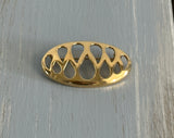 Fantastic Monet Vintage Brooch Shiny Gold Tone Oval