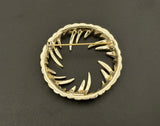 Sarah Coventry Vintage Two Tone Brooch Fire & Ice Silver & Gold Tone Metal