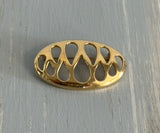 Fantastic Monet Vintage Brooch Shiny Gold Tone Oval