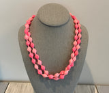 Funtastic Vintage Long Beaded Necklace Plastic Beads in Barbie Pinks