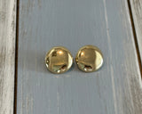 Fantastic Designer Signed Coro Gold Tone Vintage Button Style Clip On Earrings