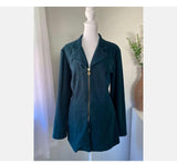 Dawn Joy Sz 11 / 12 SO COOL VINTAGE MICROSUEDE MICROFIBER JACKET BLAZER GREEN